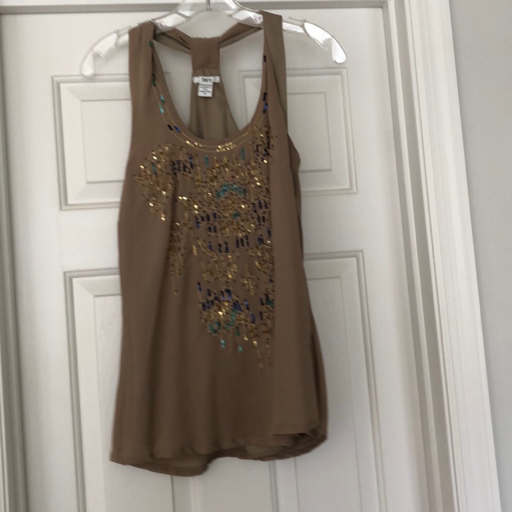 Sequined T back top